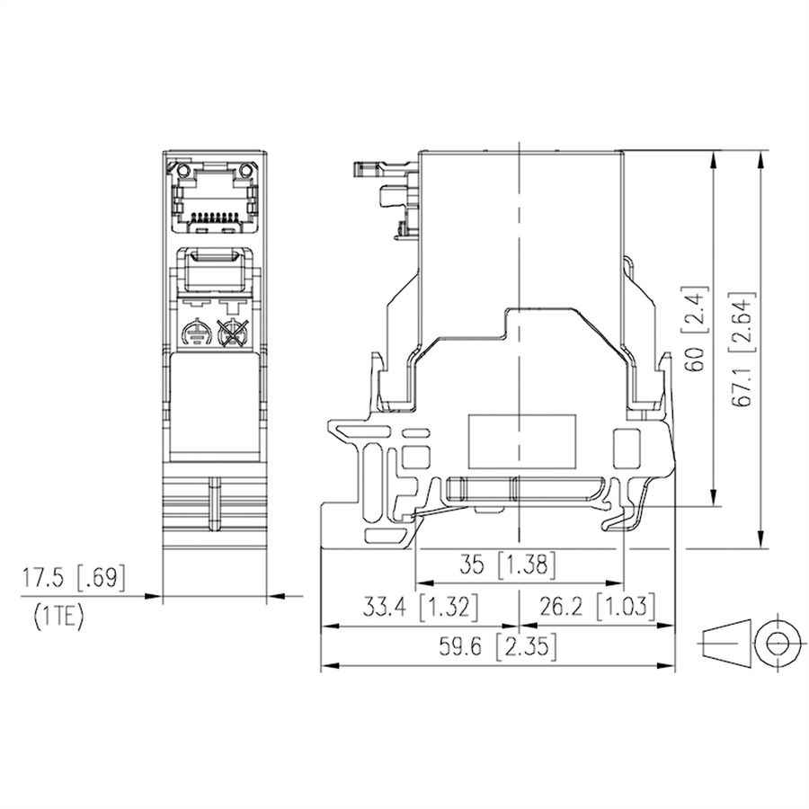 METZ CONNECT E-DAT Industry TS35 field jack insert T568A