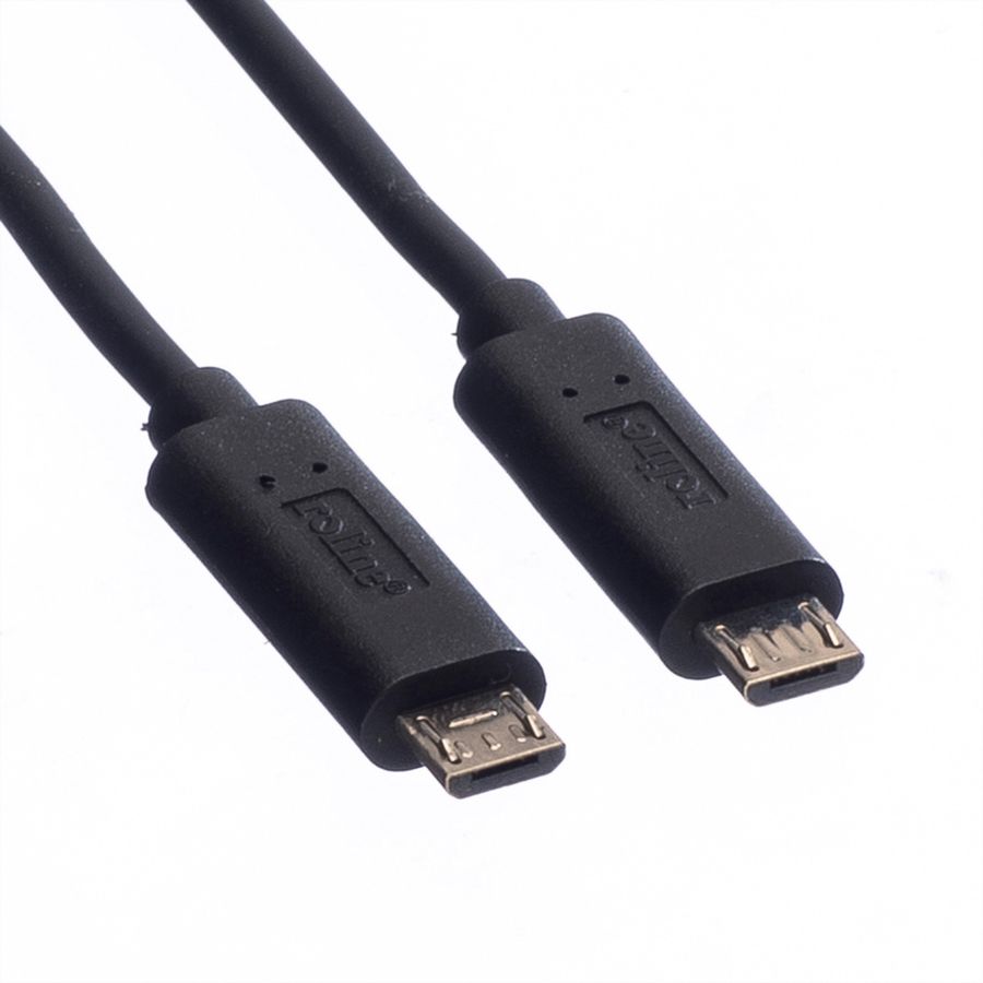ROLINE USB 2.0 Ladekabel, Micro B - Micro B, ST/ST, schwarz, 0,3 m