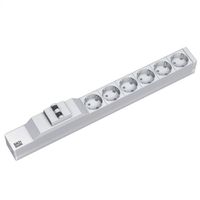 BACHMANN 19" Steckdosenleiste 6xSchutzkontakt 1x Leitungsschutzschalter, 2 m