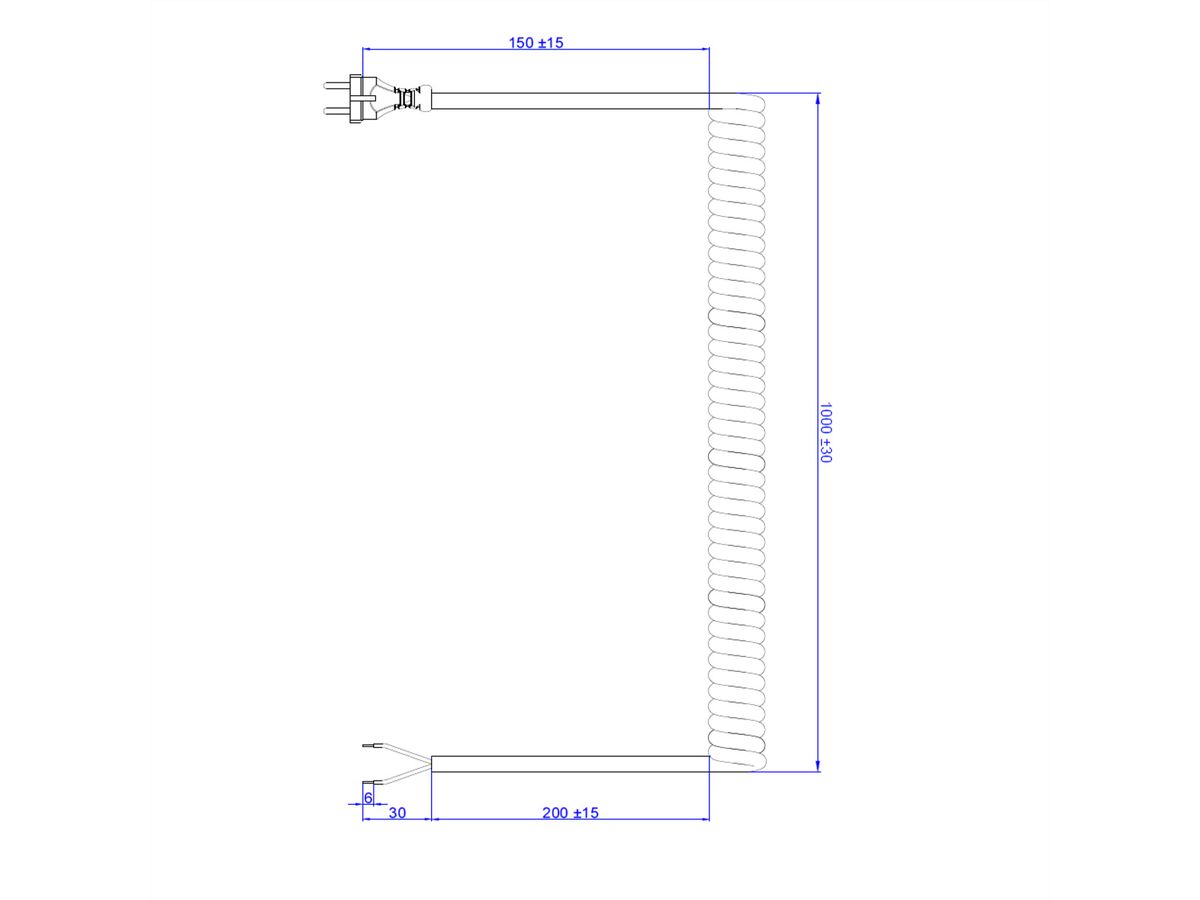 BACHMANN Wendelltg.H05BQ-F 2x1.00 orange, CEE 7/17 Konturenstecker