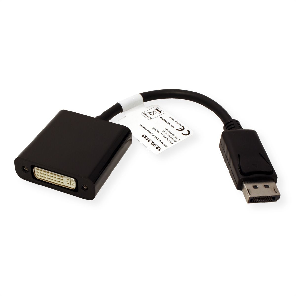 VALUE DisplayPort-DVI Adapter, DP Stecker-DVI Buchse, 0,15 m