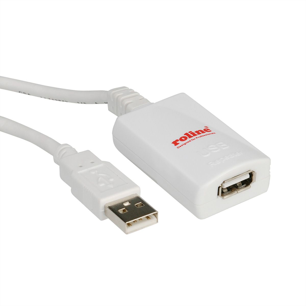 ROLINE USB 2.0 Verlängerung, weiß, 5 m