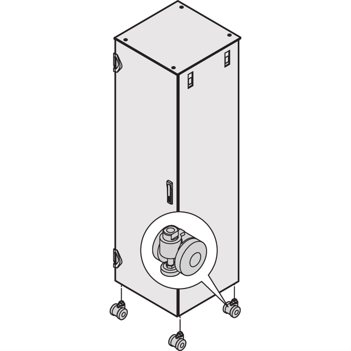 SCHROFF Lenkrollen mit integrierten Nivellierfüssen - LENKROLLEN M.NIV.FUES. 400KG
