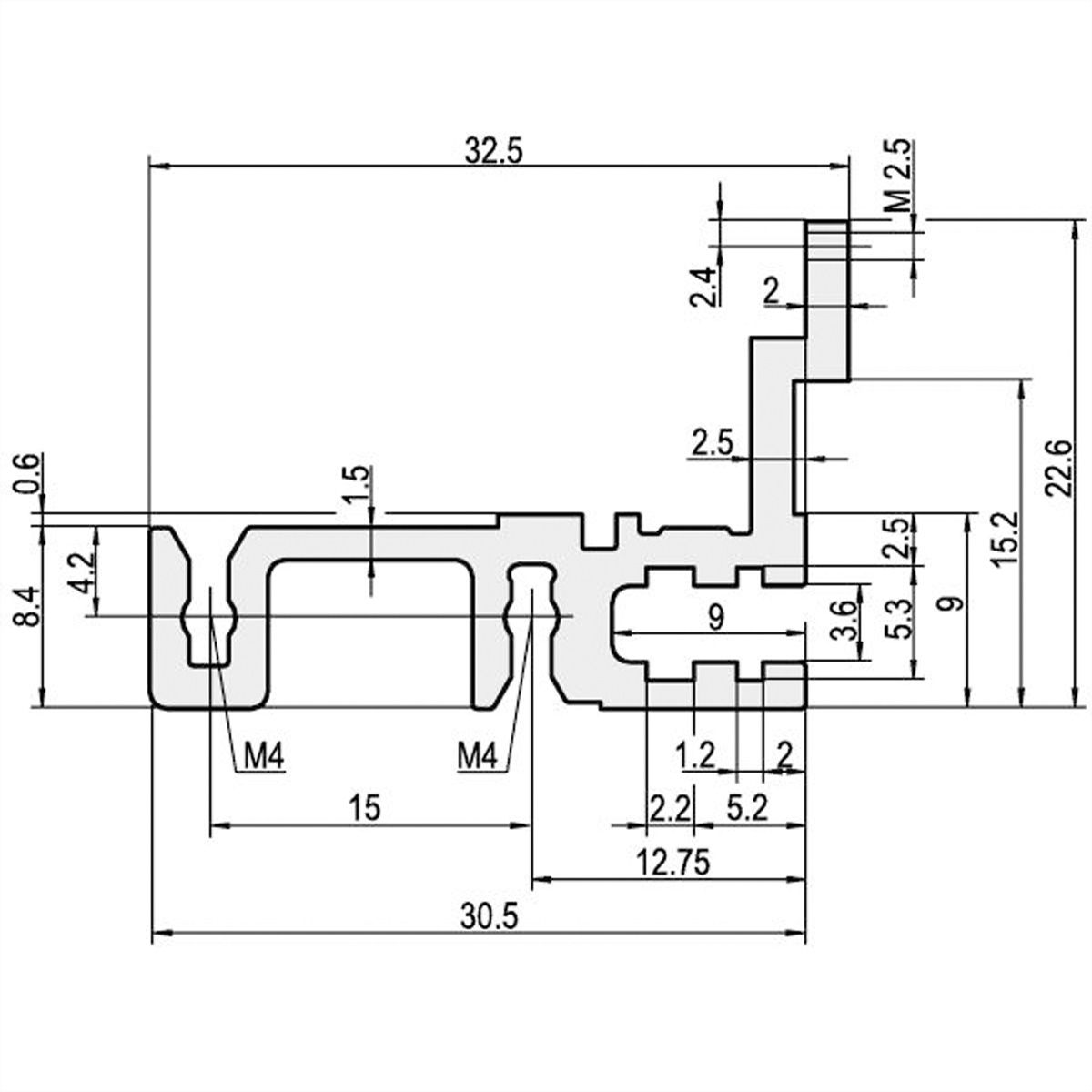 SCHROFF Typ H-MZ stabil, mit Z-Schiene - MODULSCH. HINTEN 1MT H MZ