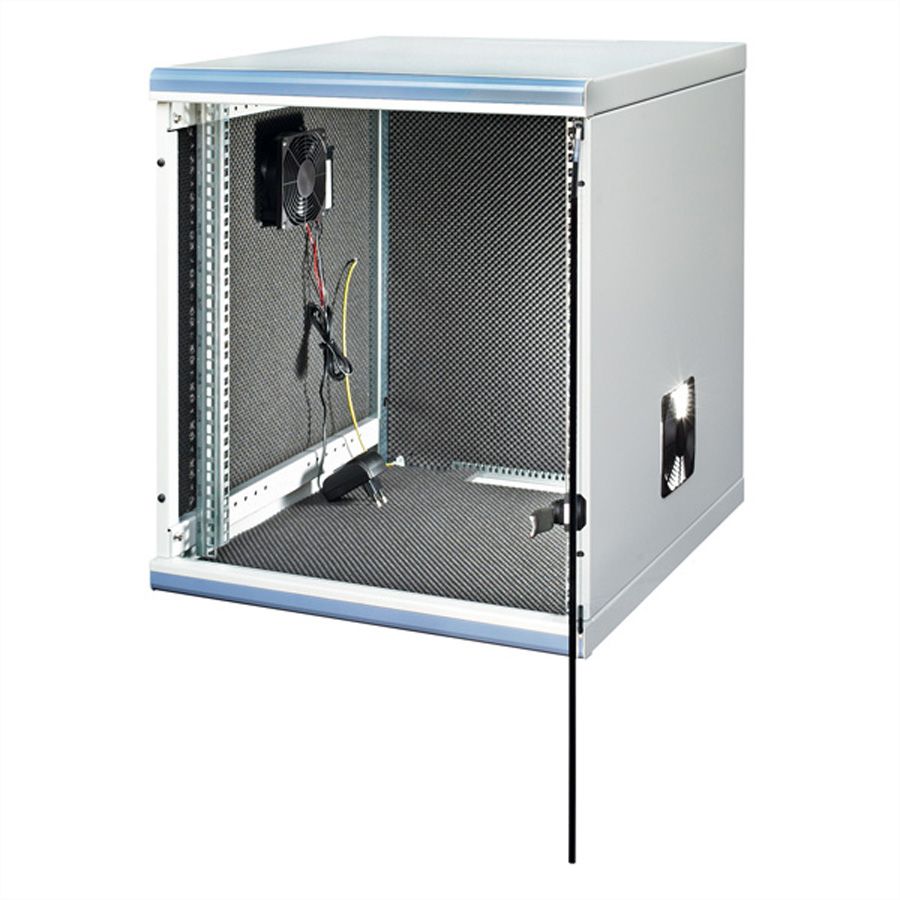 optiRACK "silent" passiv 12HE, 612x555x600mm, schallgedämmt, Untertisch-Schrank