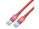 EasyLan DualBoot LED Patchkabel RJ45 S/FTP Kat.6 (Class E), mit saCon Stecker, LSOH, rot, 3 m