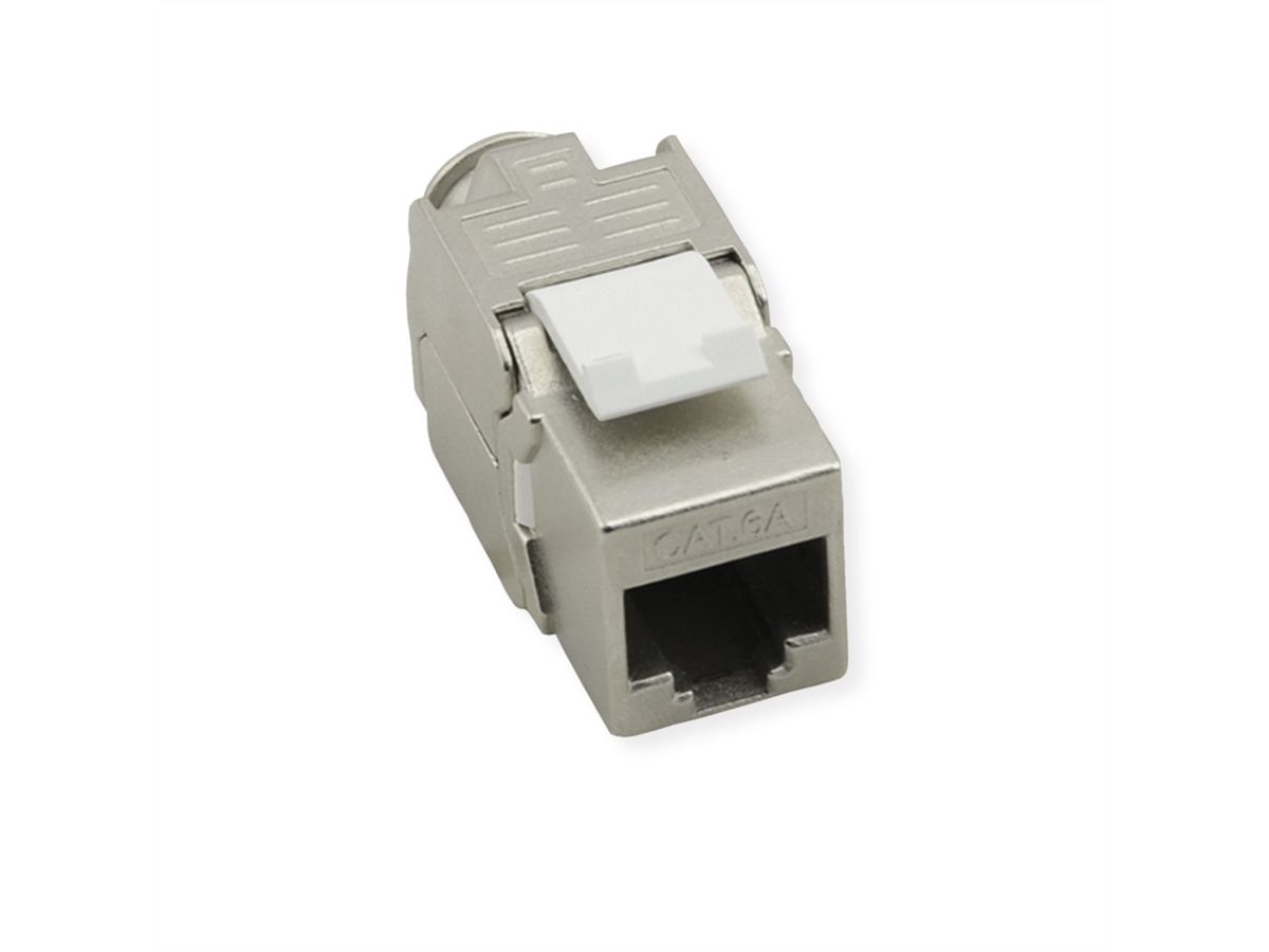 VALUE Kat.8 (Class I) Keystone, geschirmt, werkzeuglos, silberfarben