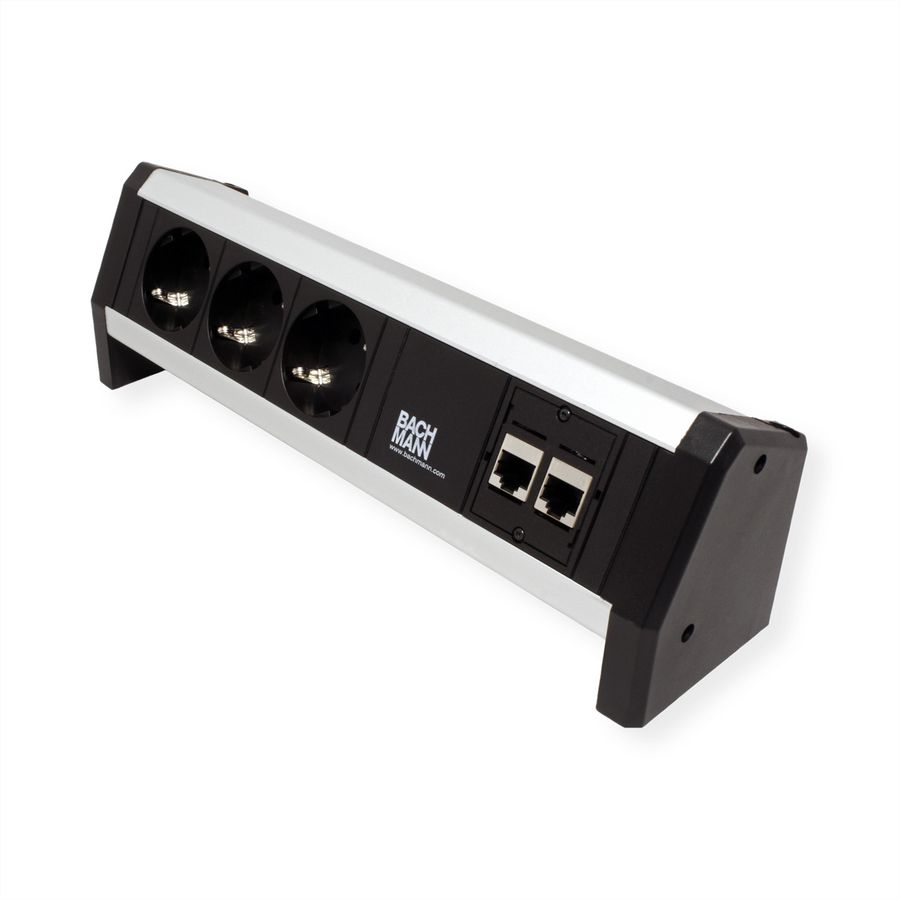 BACHMANN DESK 3x Schutzkontakt, 2x CAT6