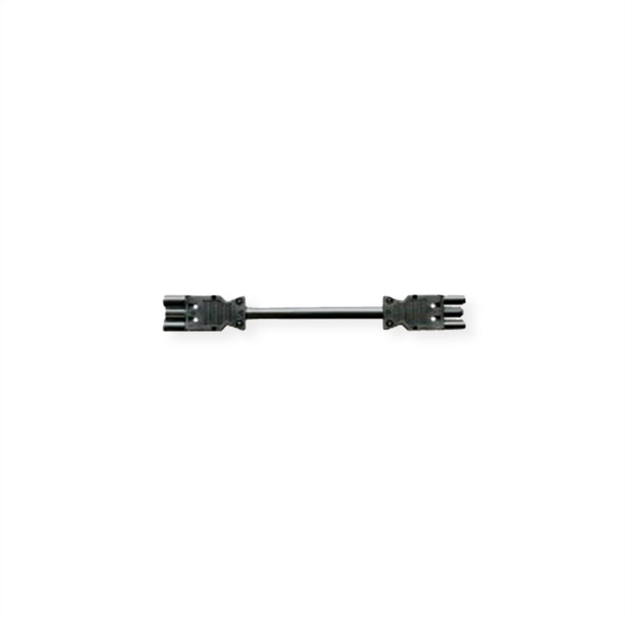 BACHMANN Geräteverlängerung GST18-3 Stecker/Kupplung, schwarz, 2 m
