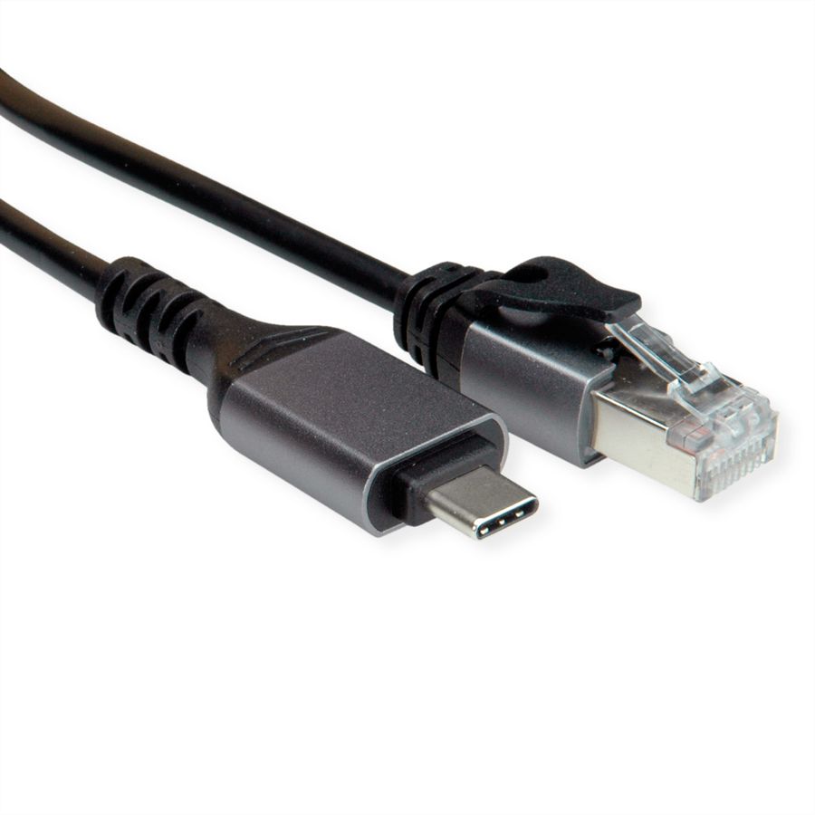 VALUE USB-C zu Gigabit Ethernet Konverterkabel, schwarz, 1 m