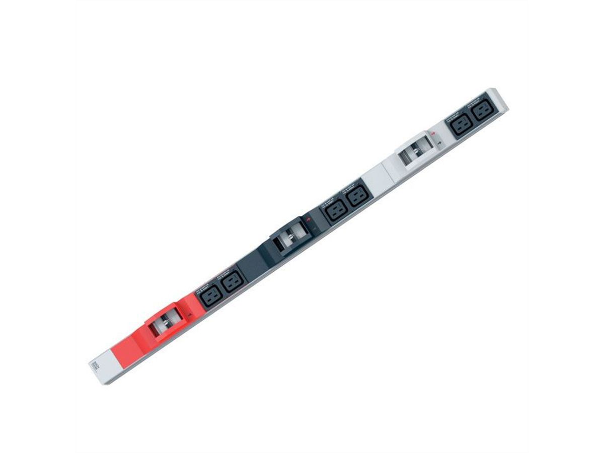 BACHMANN IT PDU ALU 0HE 6x C19 6x Leitungsschutzschalter CEE 3x32A rot