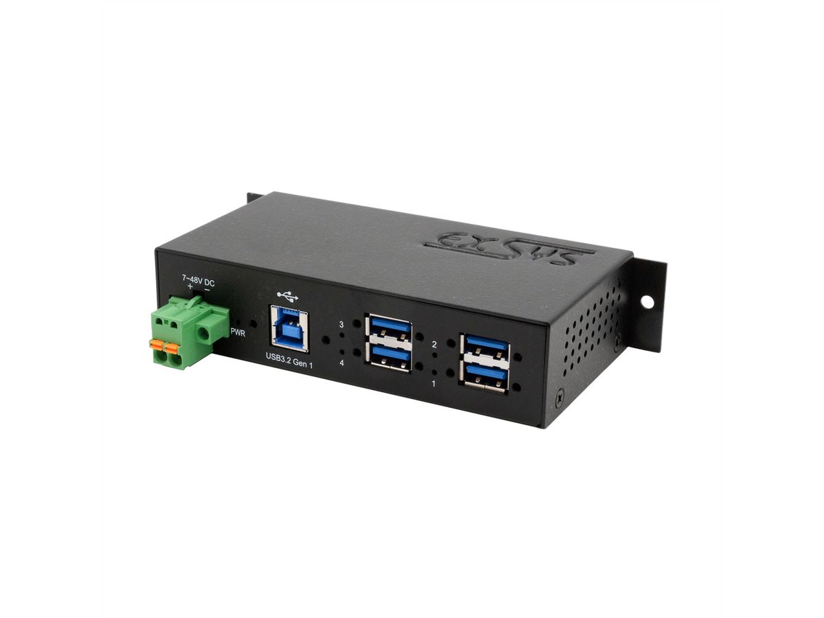 EXSYS EX-1185HMVS-2 4-Port Metall USB 3.2 Gen1 mit 15KV ESD Überspannungs-Schutz