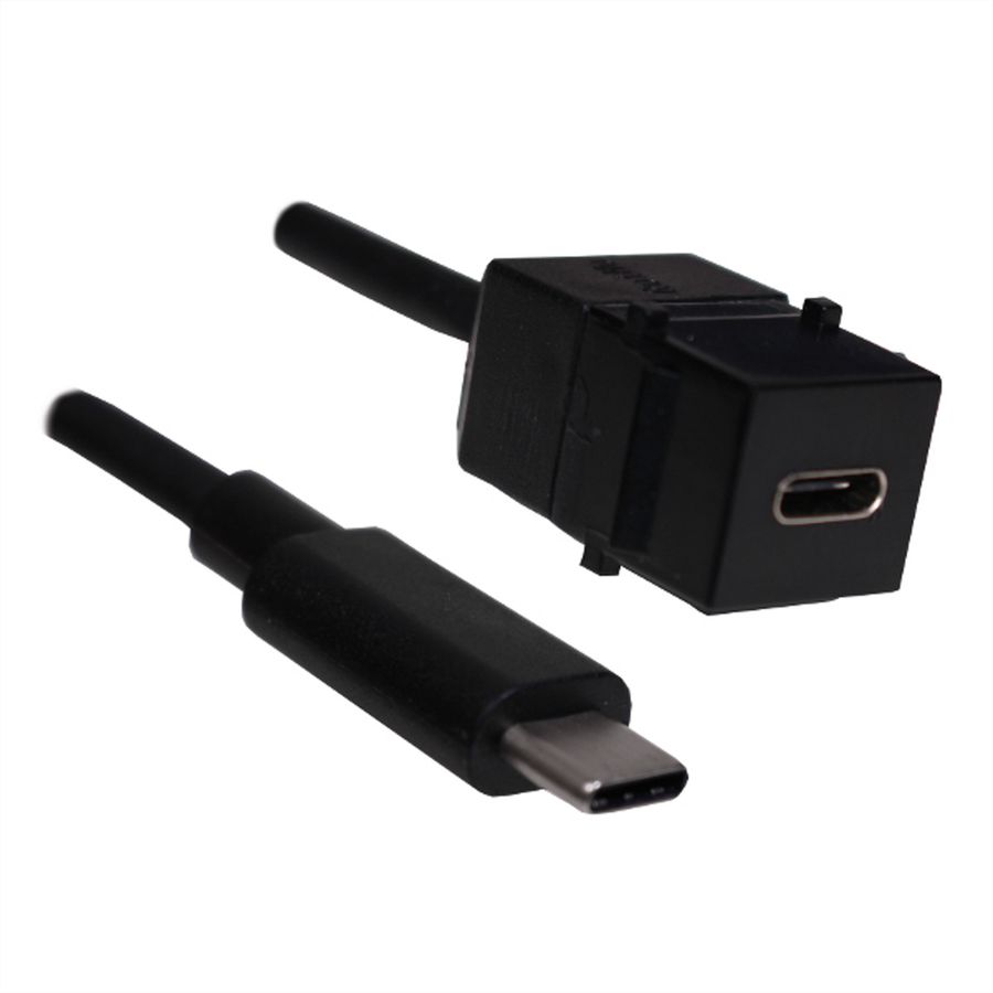 BACHMANN Keystone USB 3.1 Kupplung, Typ C PD 60W Buchse/Stecker, 0,5 m