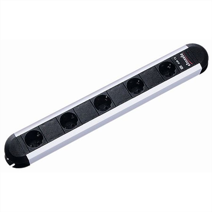 BACHMANN PRIMO Steckdosenleiste 5x Schutzkontakt, Aluminium, Dosenabstand 85mm, 1,75 m