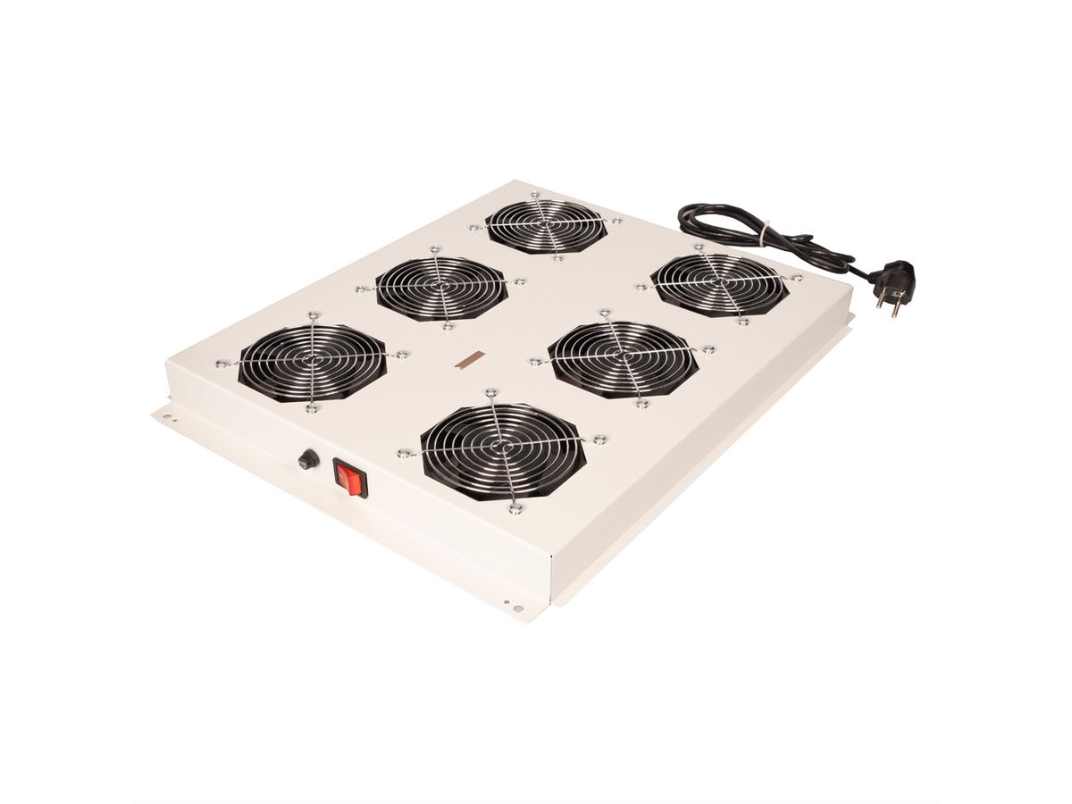 ROLINE 19-Zoll Dachlüftereinheit 6 Lüfter, ON/OFF  für Serverschrank grau
