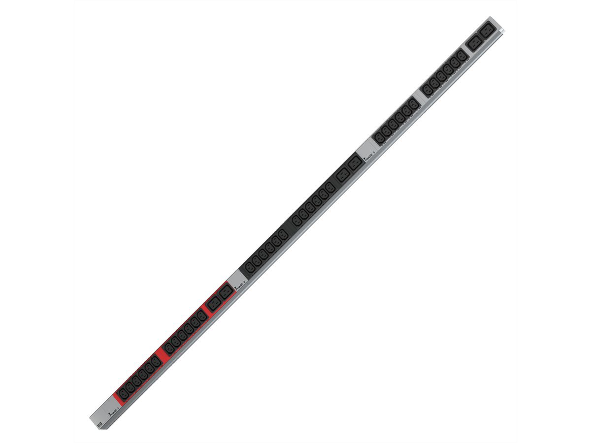 BACHMANN IT PDU ALU 1HE 36x C13 6x C19 CEE 3x16A rot