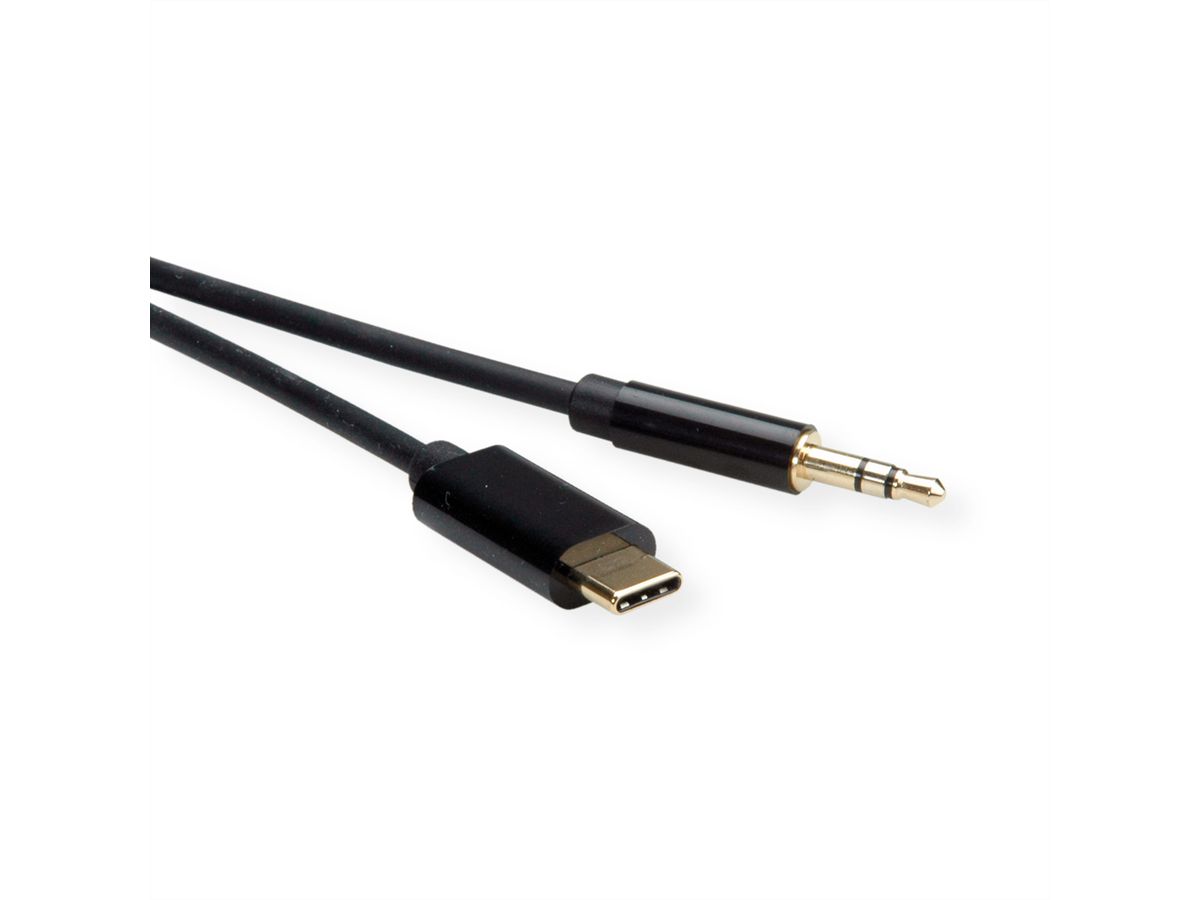 ROLINE Adapter Kabel USB Typ C - 3,5mm Audio, ST/ST, schwarz, 3 m