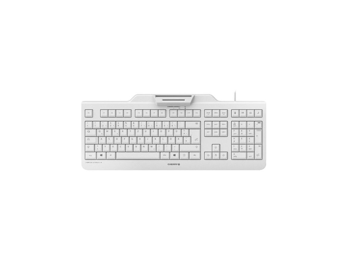 CHERRY SECURE BOARD 1.0 Kabelgebundene Chipkarten Tastatur, Hell Grau, USB (QWERTZ - DE)