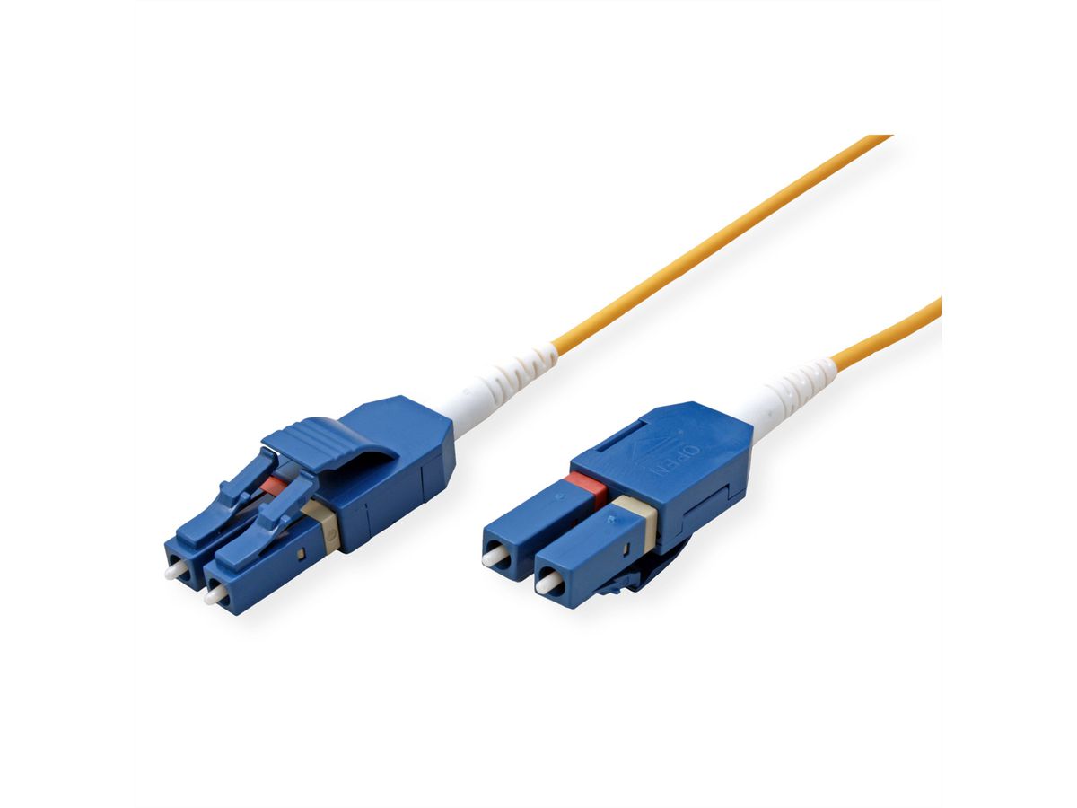 ROLINE LWL-Kabel duplex 9/125µm OS2, LC/LC, UNIBOOT, gelb, 7 m