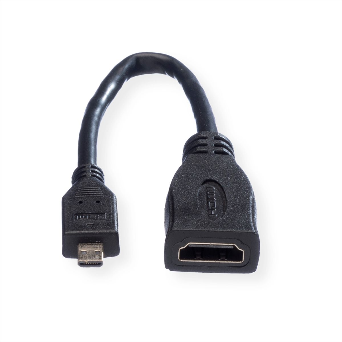 VALUE HDMI High Speed Kabel mit Ethernet, HDMI BU - Micro HDMI ST, 0,15 m