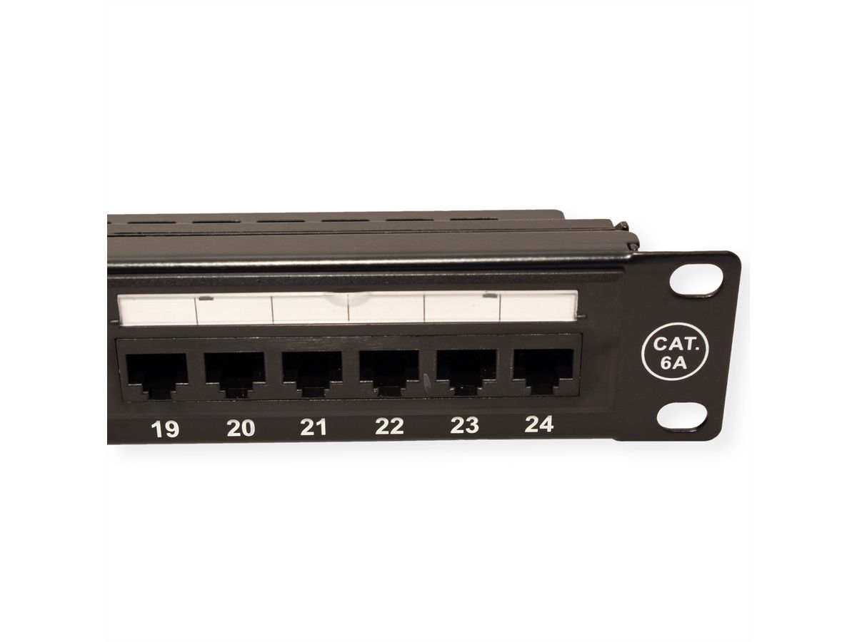 VALUE Kat.6A 19"-Patchpanel, 24 P, ungeschirmt, schwarz