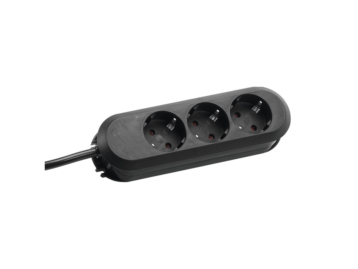 BACHMANN SMART Steckdosenleiste 3x Schutzkontakt, schwarz, 1,5 m
