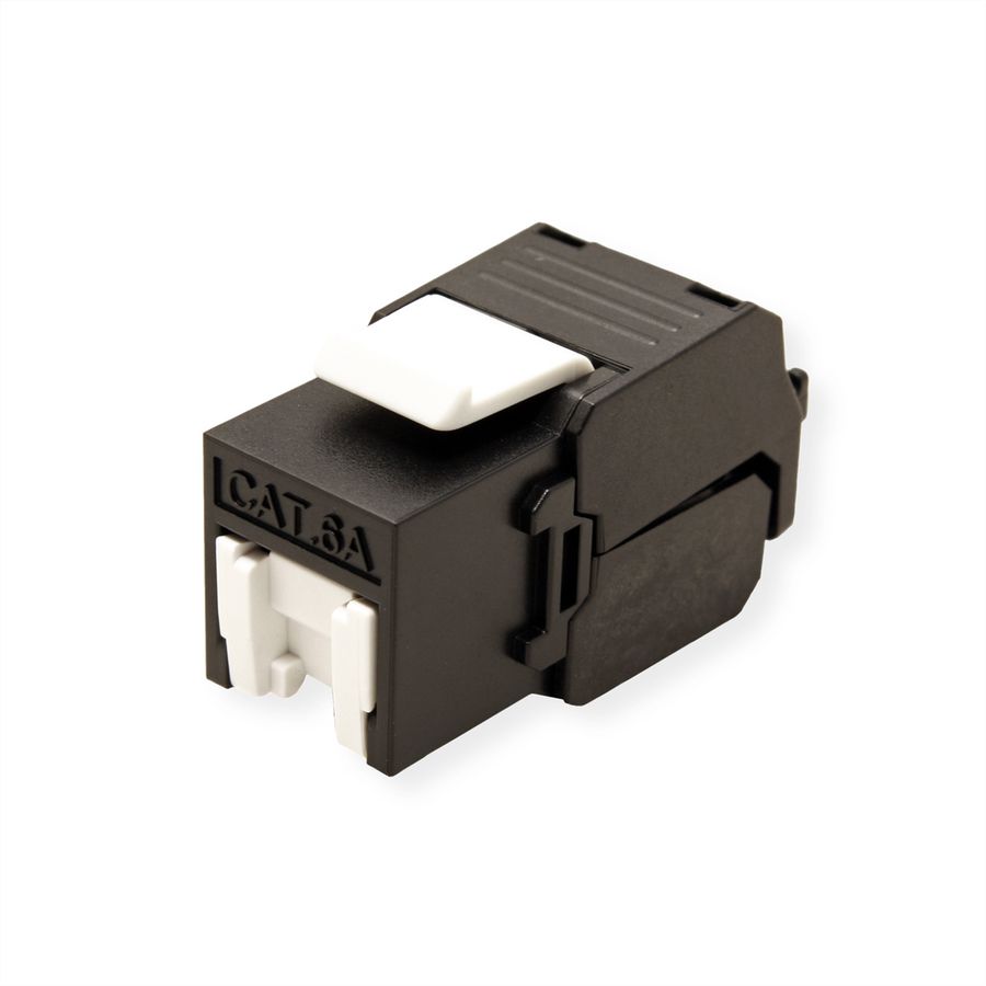 ROLINE Cat.6A (Class EA) Keystone, RJ-45, ungeschirmt, werkzeuglos, schwarz