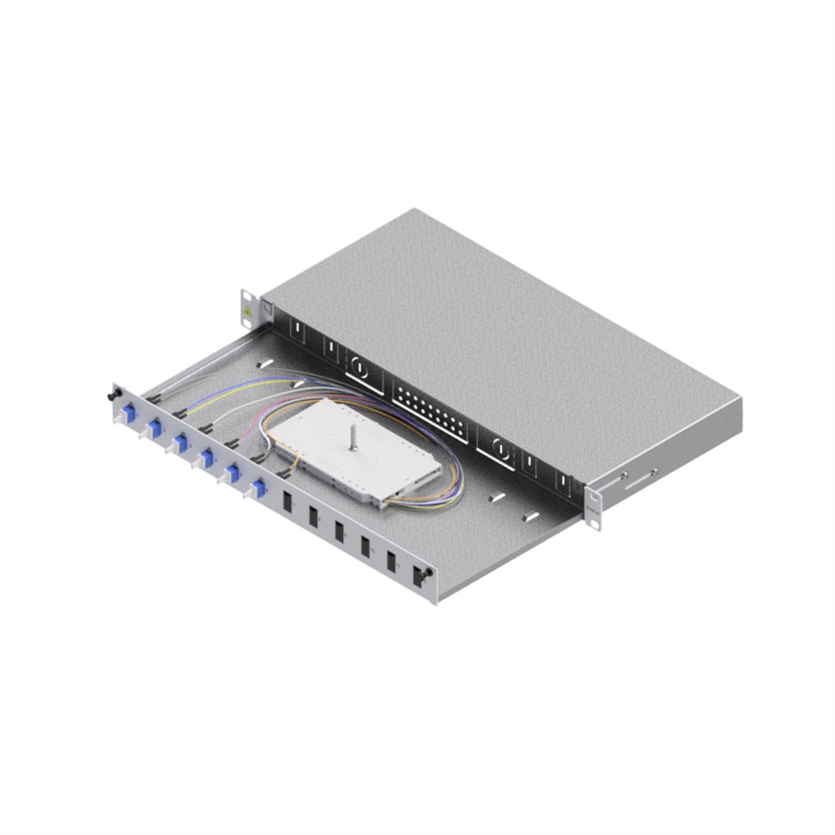 EasyLan LWL-Spleißbox Grade C 19-Zoll 1HE, 12 Ports, 6x LC-Duplex, OS2