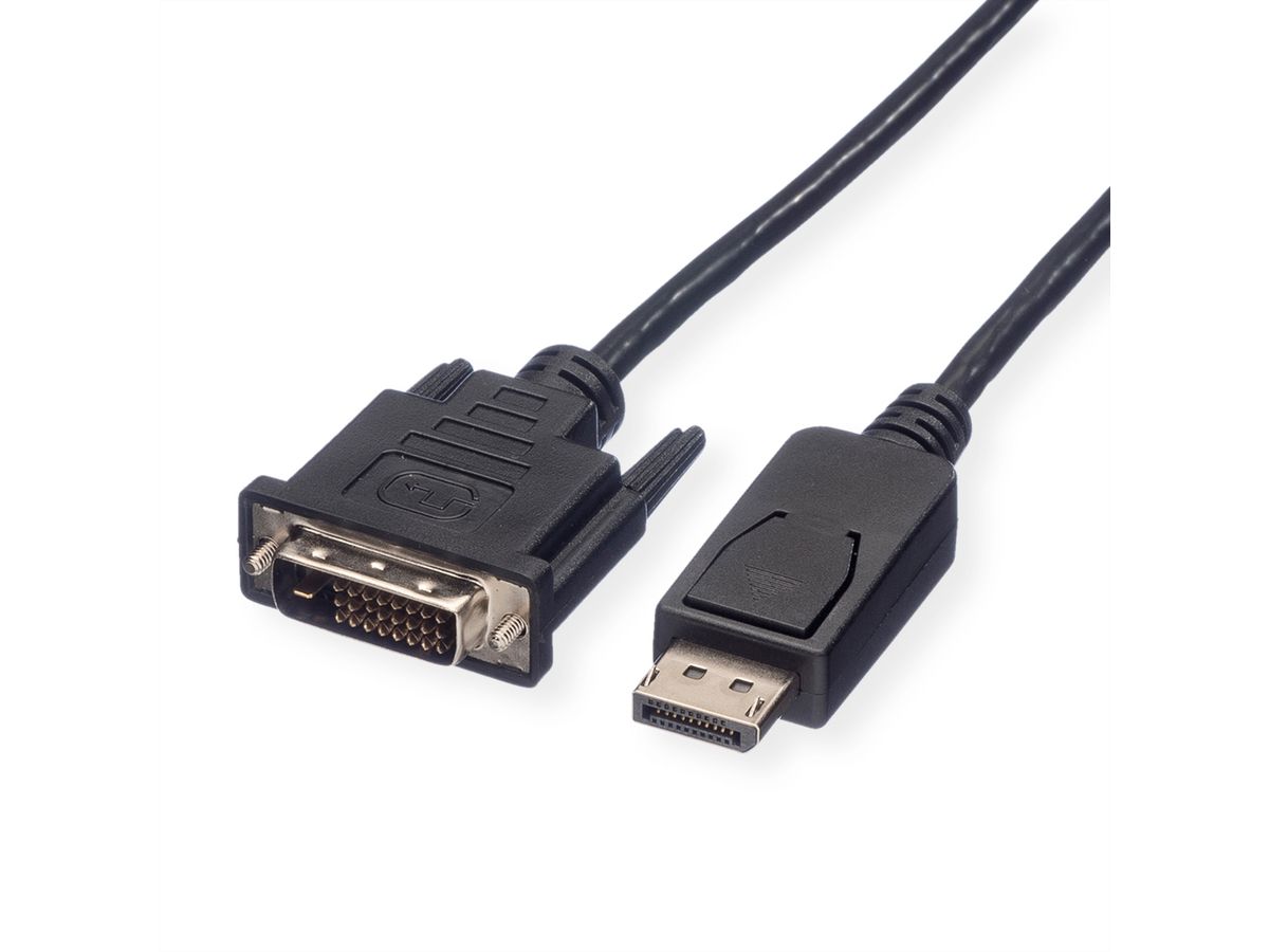 ROLINE DisplayPort Kabel DP ST - DVI ST, schwarz, 2 m