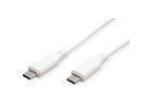 ROLINE USB 2.0 Kabel, Typ C-C, ST/ST, Silikon, 60W, weiß, 1 m