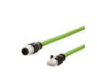 METZ CONNECT Verbindungsleitung M12 ST-RJ45 ST, 4-pol D-kodiert, gerade-gerade, Schleppkette, Torsion, 10 m