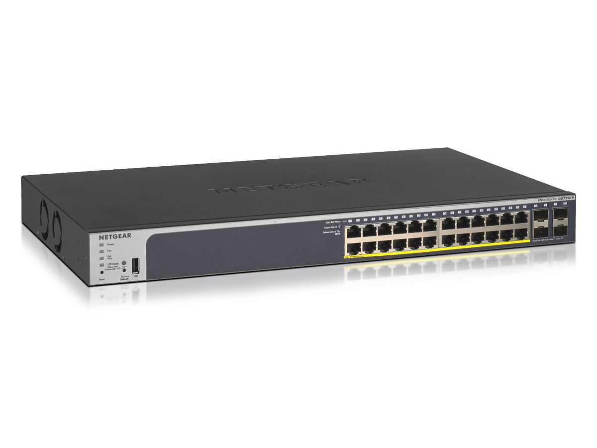Netgear GS728TP Managed L2/L3/L4 Gigabit Ethernet (10/100/1000) Schwarz 1U Power over Ethernet (PoE)