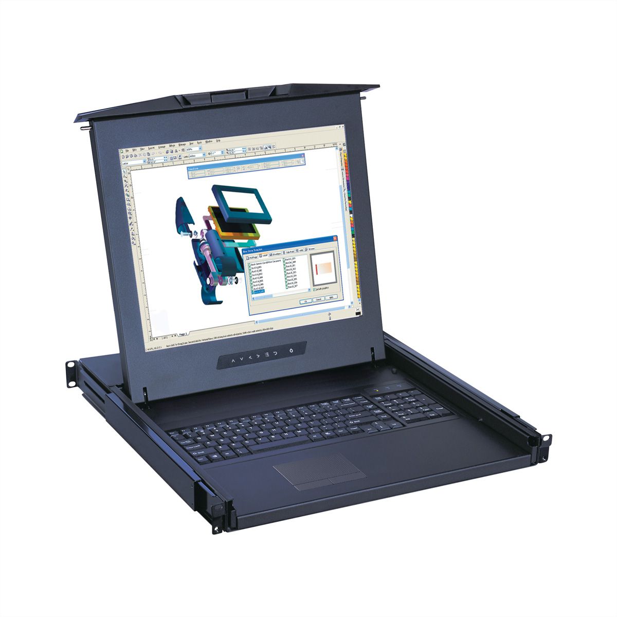 SCHROFF MONITOR/TASTAT.EINSCHUB 1HE FR STD