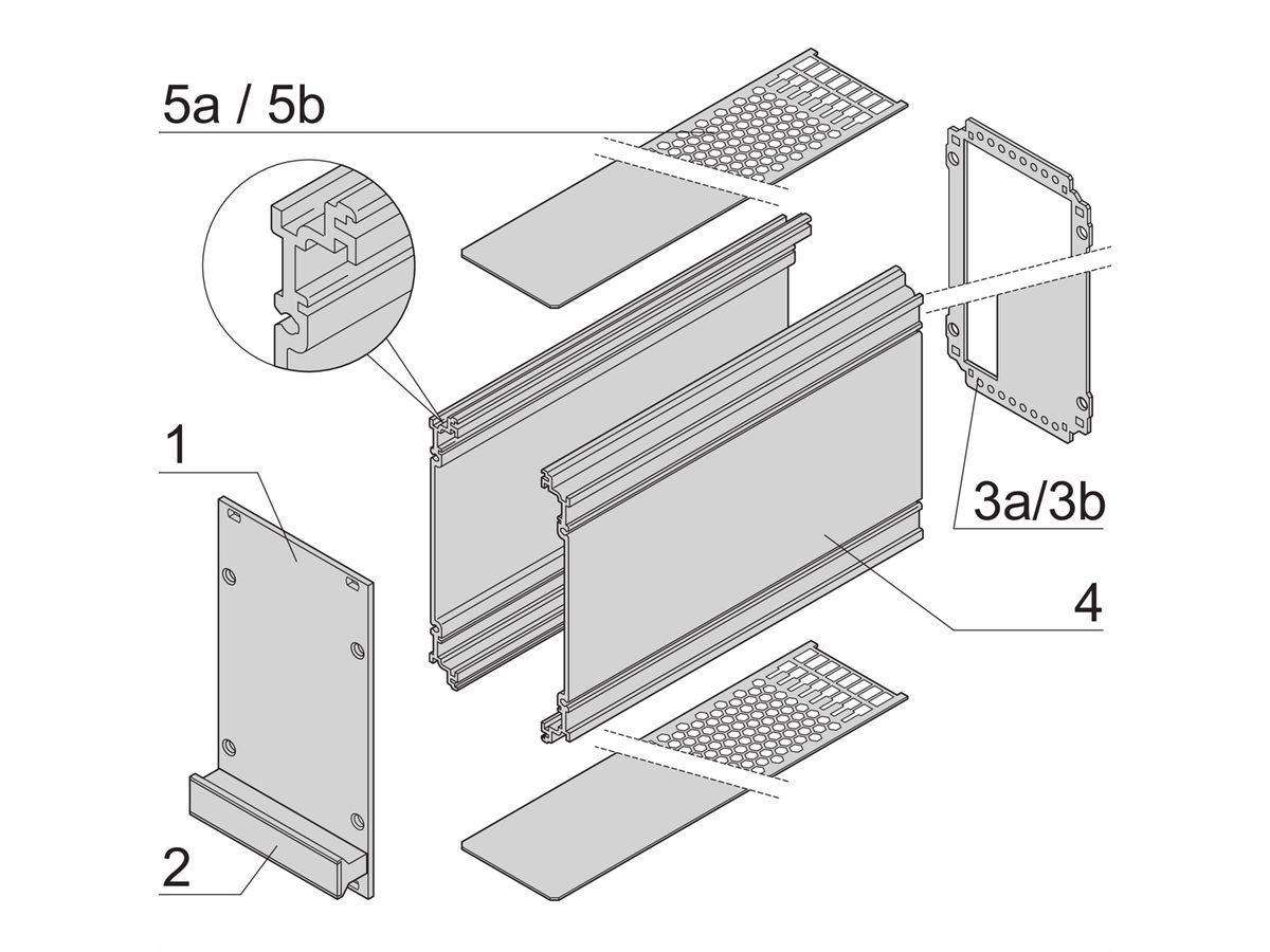 SCHROFF Kassetten PRO 3 HE-Bausätze, Frontplatte ungeschirmt - KAS S1 FS 3HE 8TE 227T