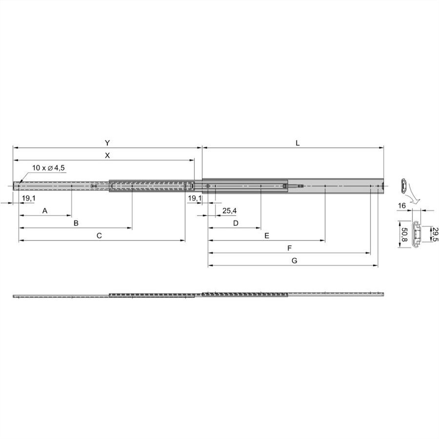 SCHROFF Universal 2 HE Teleskopschiene - TELESK.SCH.UNIV.2HE 305T (2X)