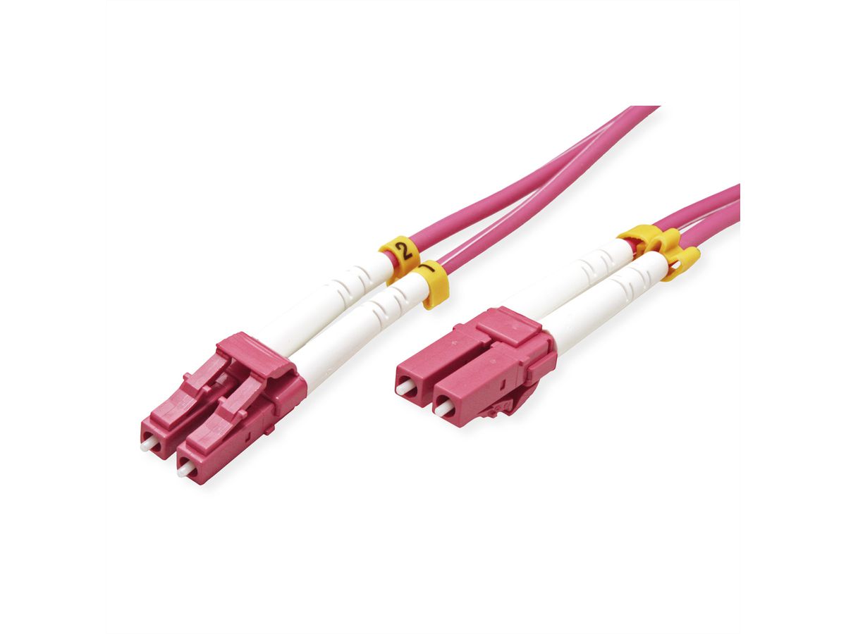 VALUE LWL-Kabel 50/125µm OM4, LC/LC, violett, 0,5 m
