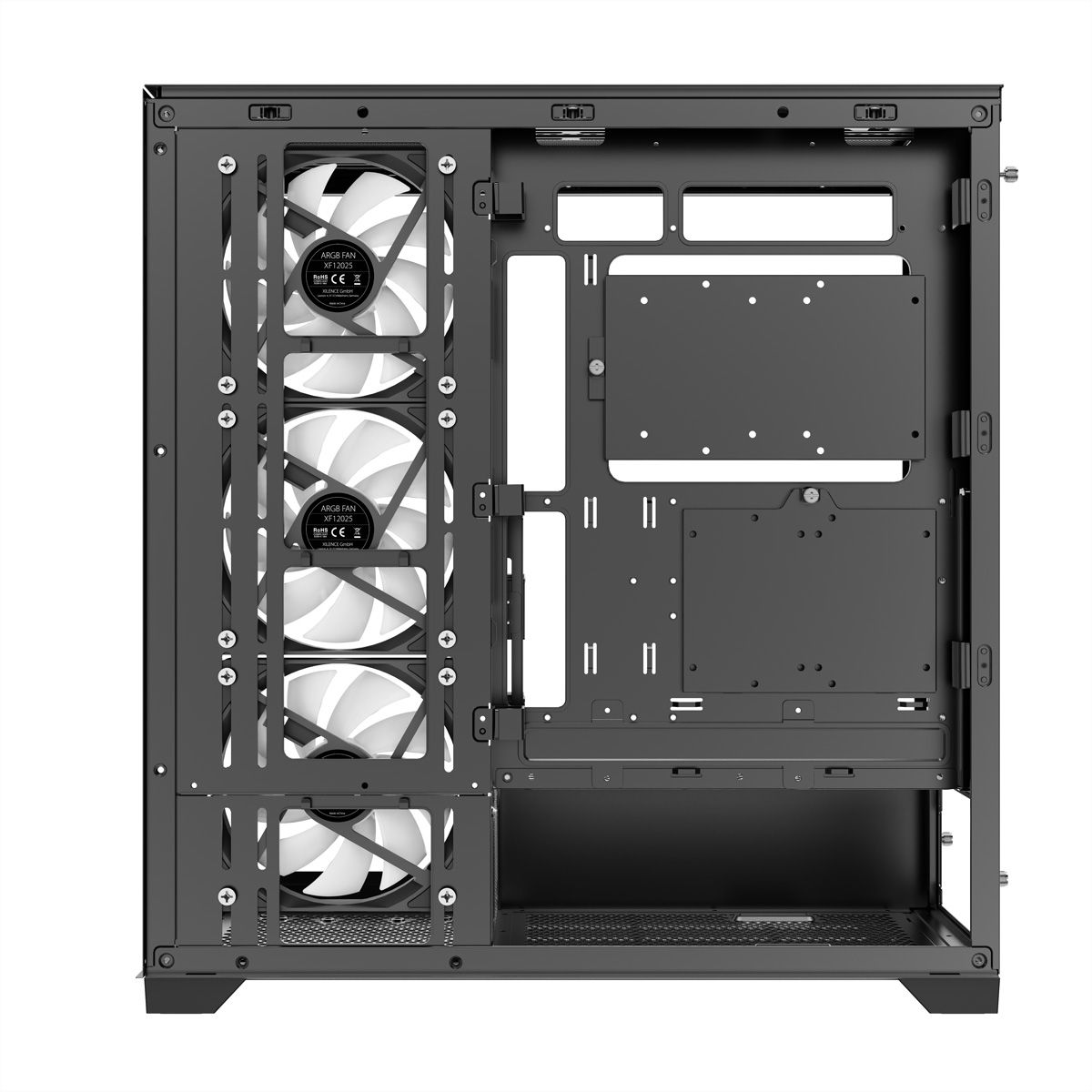 XILENCE Xilent Gleam X818.ARGB Gaming ATX PC-Gehäuse schwarz, RGB ATX Midi Tower