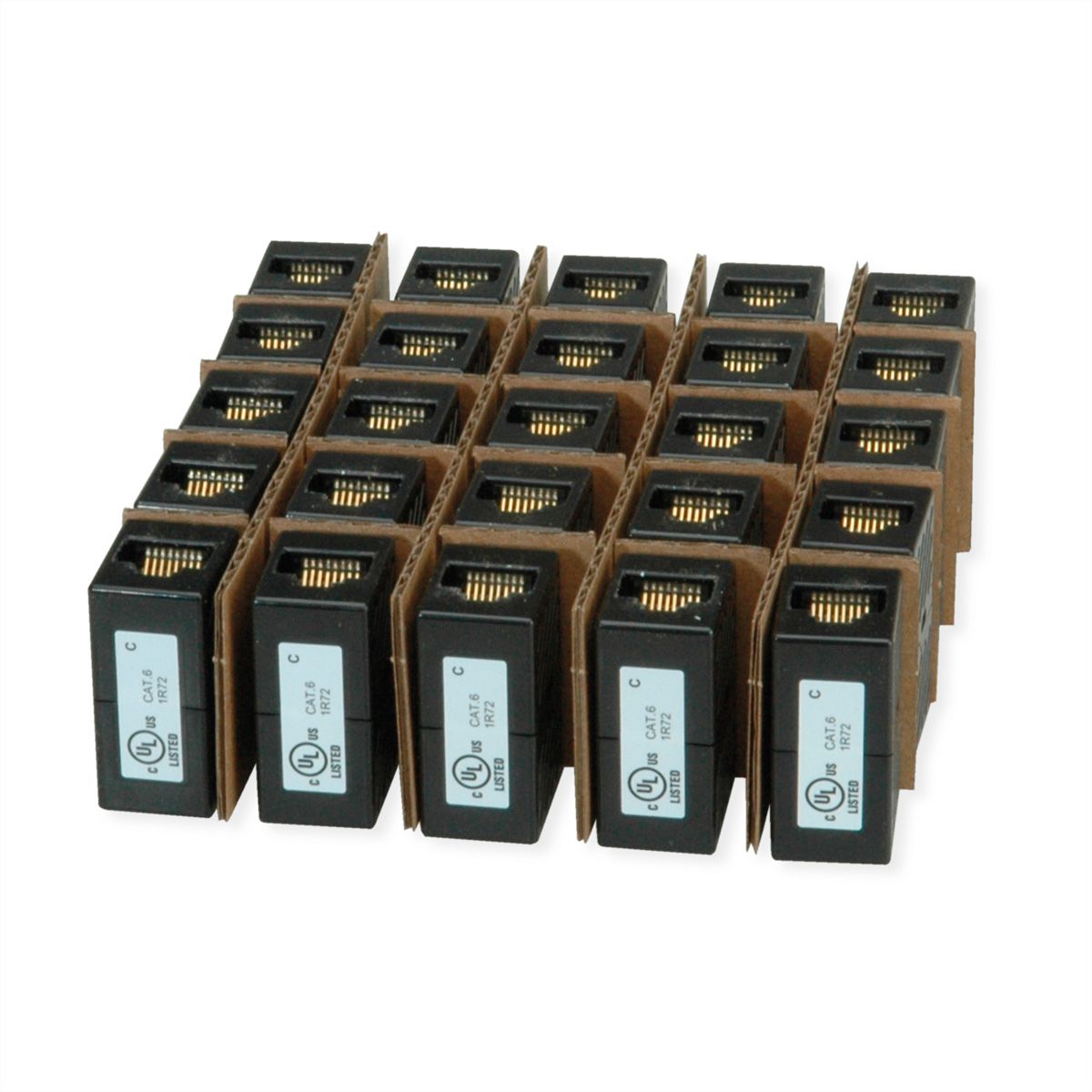ROLINE RJ-45 Kupplungen ungeschirmt, Cat.6 (Class E), 25er Pack