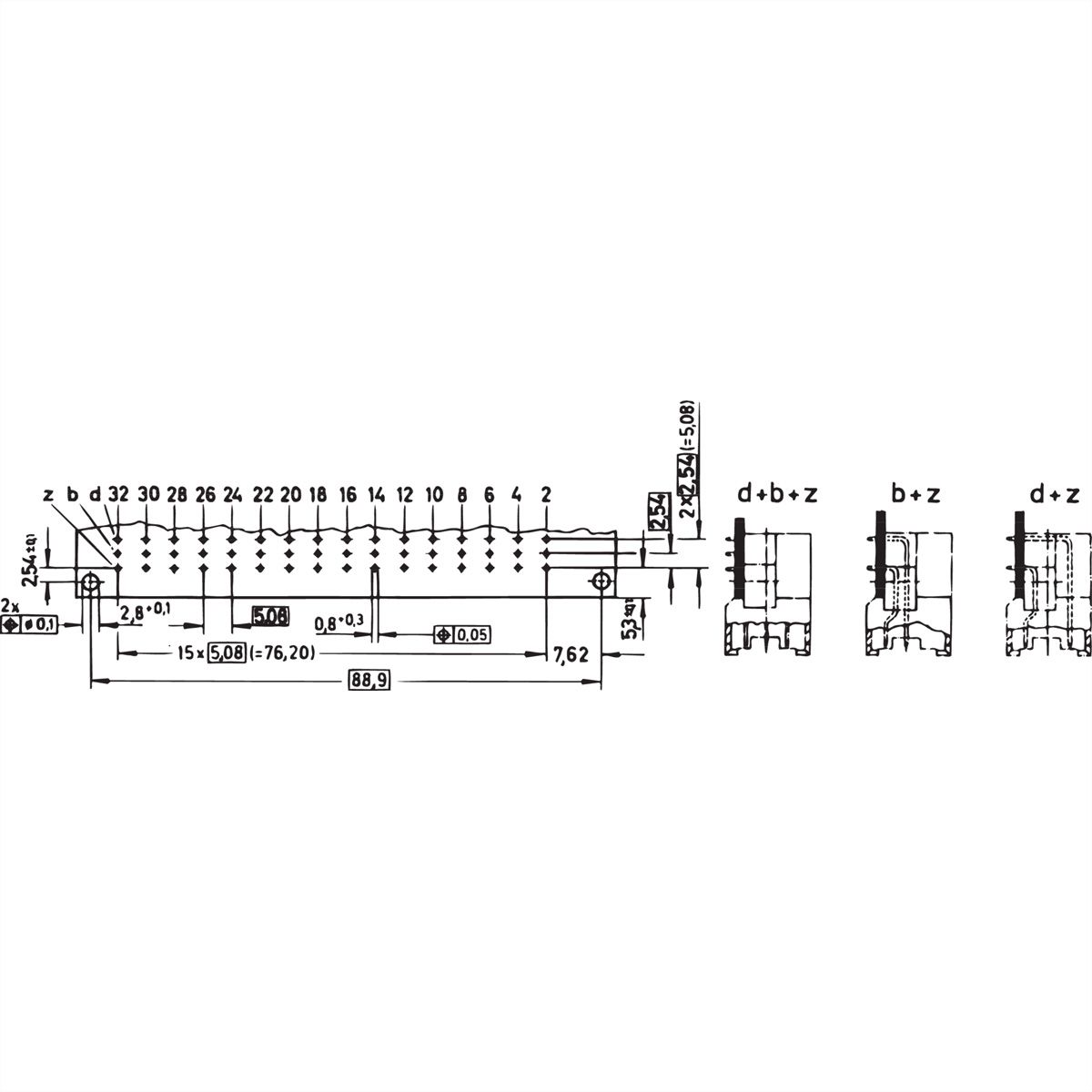 SCHROFF Messerleiste - FM48 STIFT 90° LOET HART