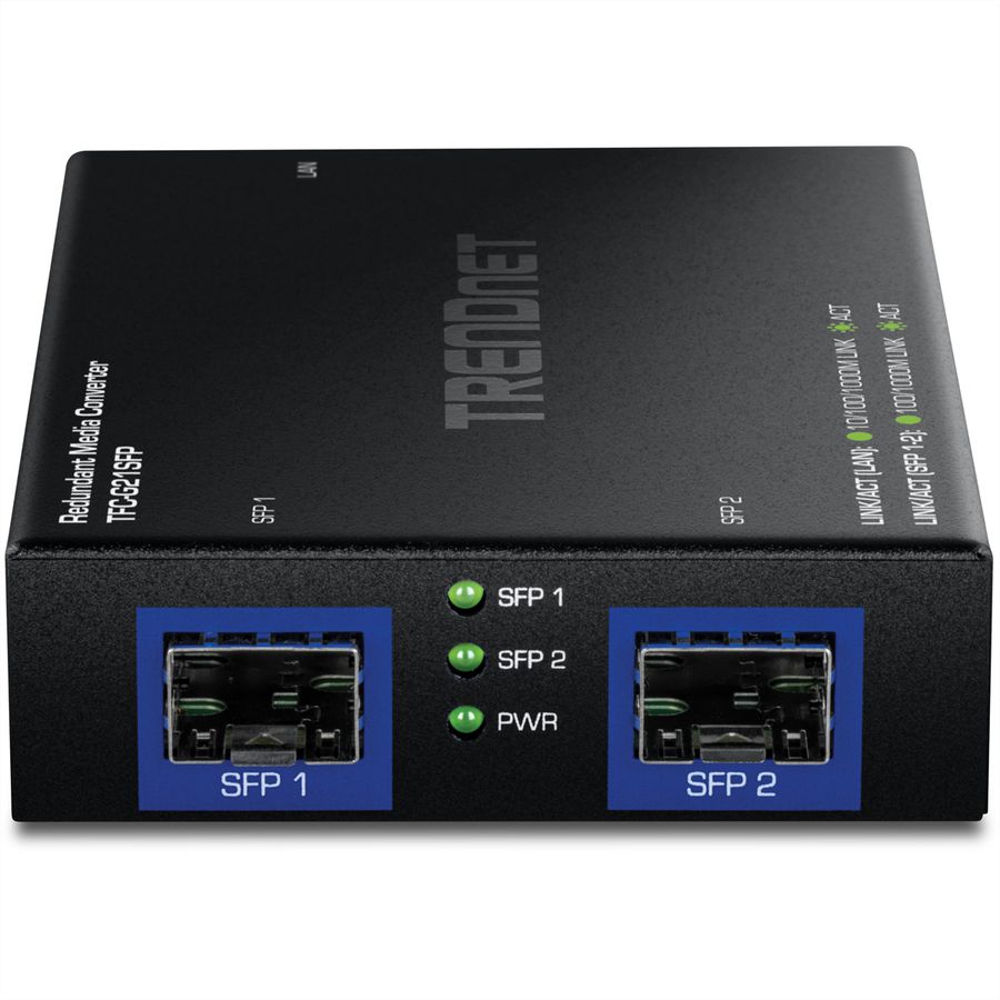 TRENDnet TFC-G21SFP Medien Konverter 1000BASE-T zu Dual SFP, Redundant Mode
