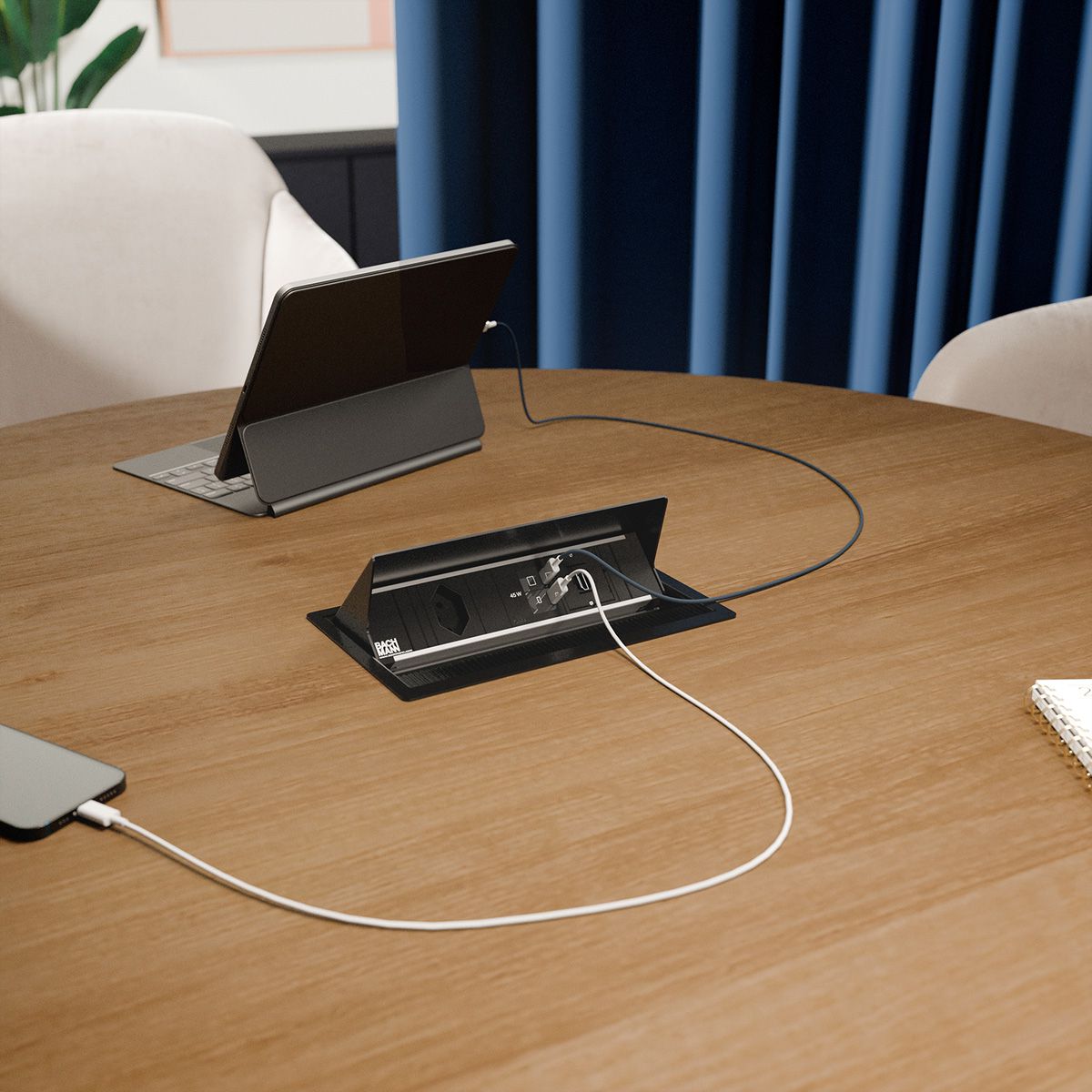 BACHMANN CONI S 1xCH 0° 1xUSB C/C 45W, 1xCM L=0,2m