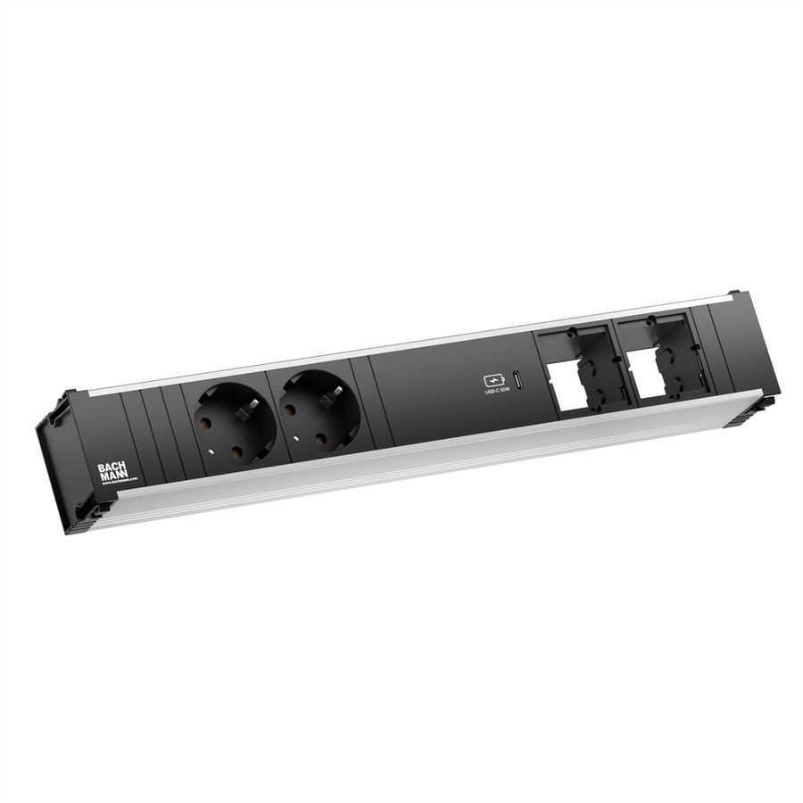 BACHMANN CONI 2xCEE7/3 1xUSB C 60W, Schutzkontakt GST18 Stecker