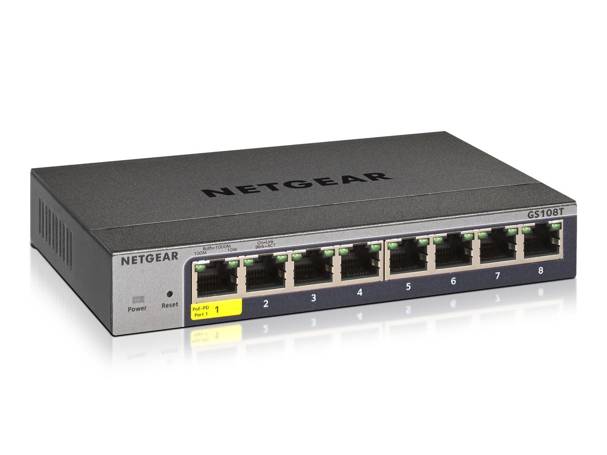 NETGEAR GS108Tv3 Managed L2 Gigabit Ethernet (10/100/1000) Grau