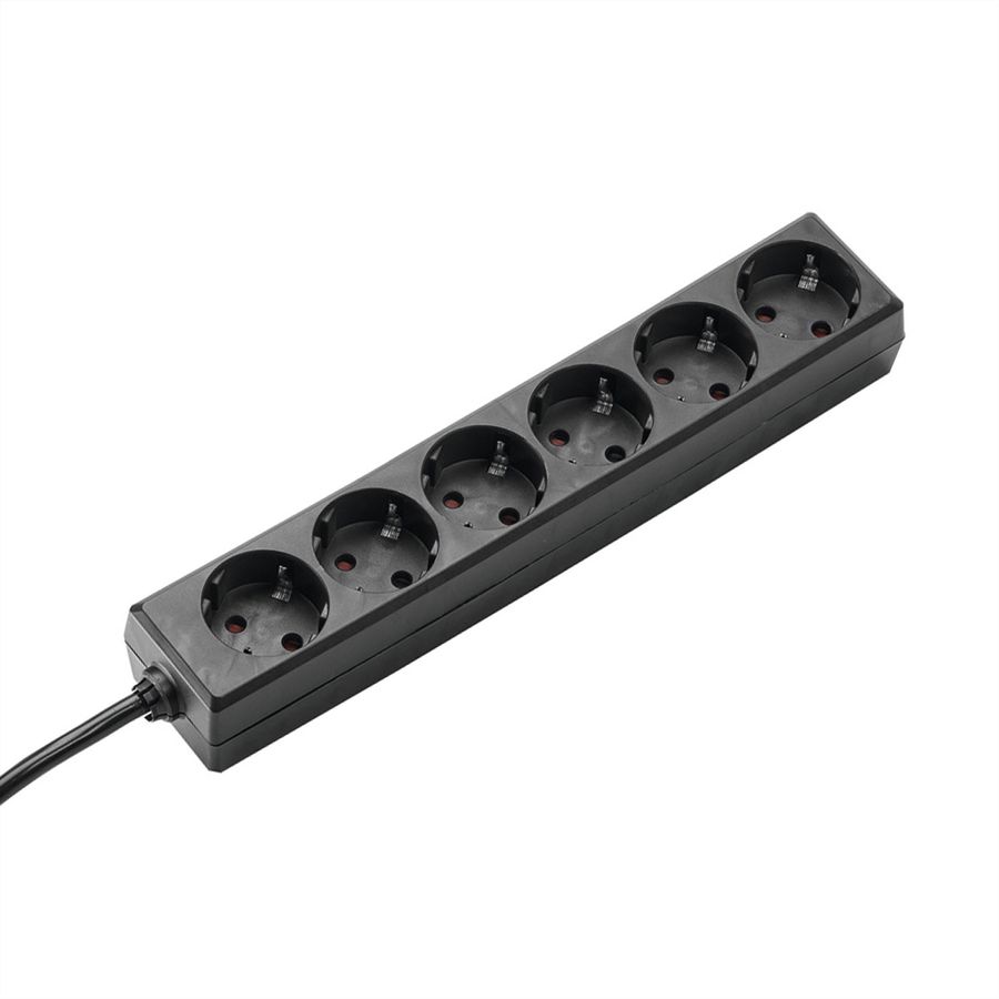 BACHMANN SELLY Steckdosenleiste 6x Schutzkontakt, schwarz, 1,5 m