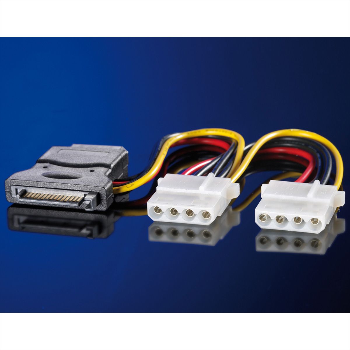 ROLINE Y-Adapterkabel SATA / 3x 4 pol. HDD, 0,2 m