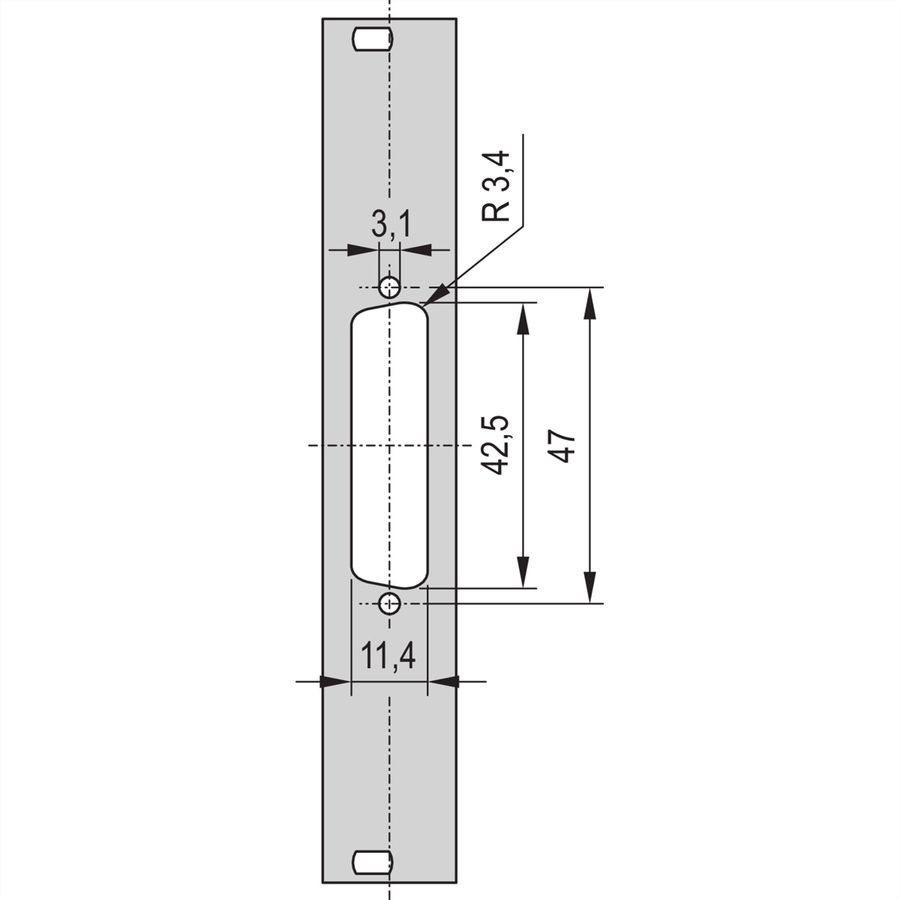 SCHROFF Frontplatte SUB-D Ausbruch - TEILFRONTPL.3HE 4TE 1X25 DC
