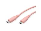 ROLINE USB 2.0 Kabel, Typ C-C, ST/ST, Silikon, 60W, pink, 1 m