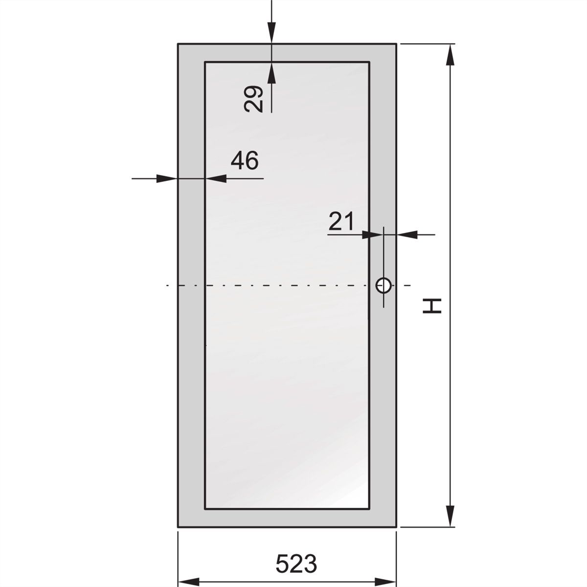 SCHROFF Acrylglastür - TUER VERGL. ACRYL 47HE 800B