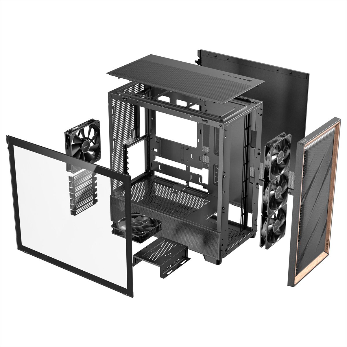ANTEC FLUX PC Gehäuse Midi Tower Gaming ATX, schwarz