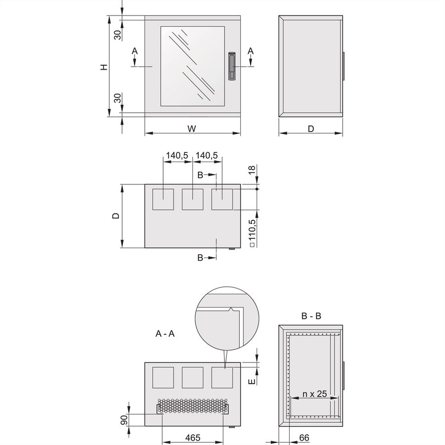 SCHROFF EPCASE 9 HE, (H x B x T) 503 x 600 x 300 mm